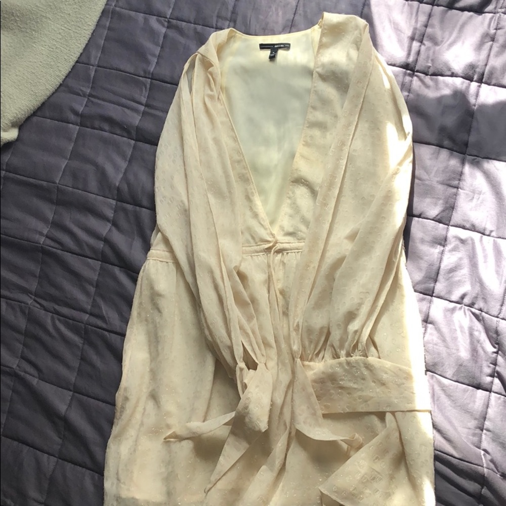 Dolce Vita White Tie-Sleeve Dress